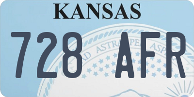 KS license plate 728AFR