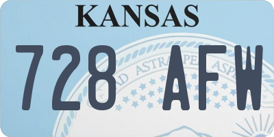 KS license plate 728AFW