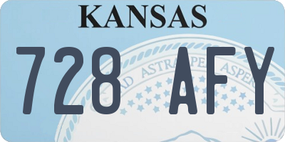 KS license plate 728AFY