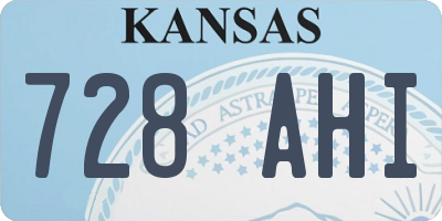 KS license plate 728AHI