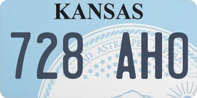 KS license plate 728AHO