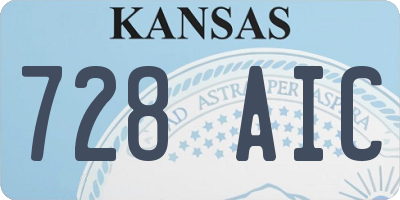 KS license plate 728AIC