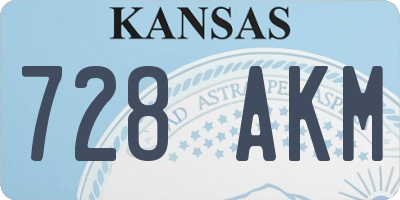KS license plate 728AKM