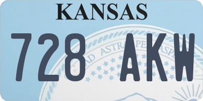 KS license plate 728AKW