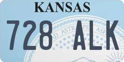 KS license plate 728ALK