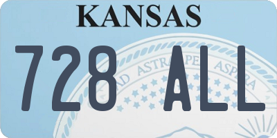 KS license plate 728ALL