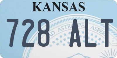 KS license plate 728ALT