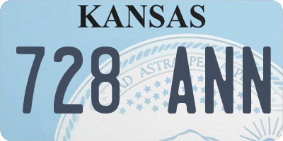 KS license plate 728ANN