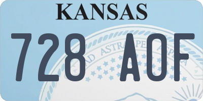 KS license plate 728AOF