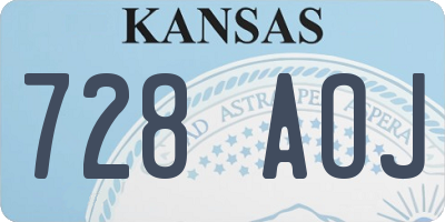 KS license plate 728AOJ
