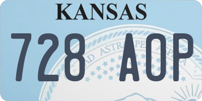 KS license plate 728AOP