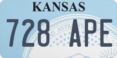 KS license plate 728APE
