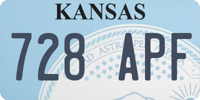 KS license plate 728APF