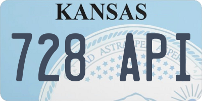 KS license plate 728API