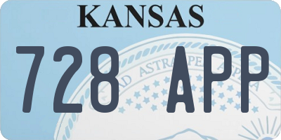 KS license plate 728APP