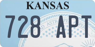 KS license plate 728APT