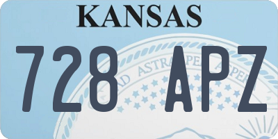 KS license plate 728APZ