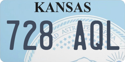 KS license plate 728AQL