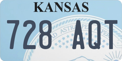 KS license plate 728AQT
