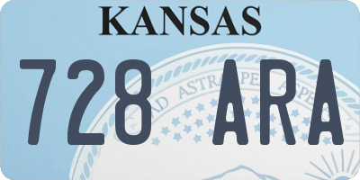 KS license plate 728ARA