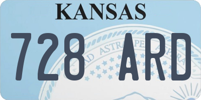 KS license plate 728ARD