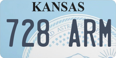 KS license plate 728ARM