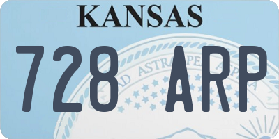 KS license plate 728ARP