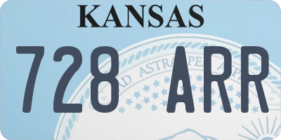 KS license plate 728ARR