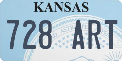 KS license plate 728ART