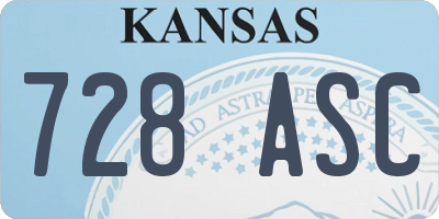 KS license plate 728ASC