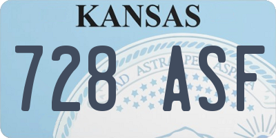 KS license plate 728ASF