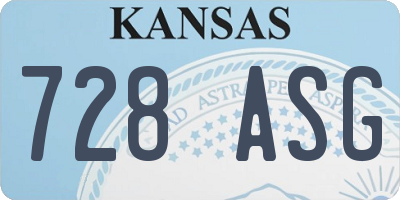 KS license plate 728ASG