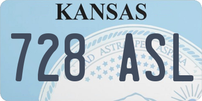 KS license plate 728ASL