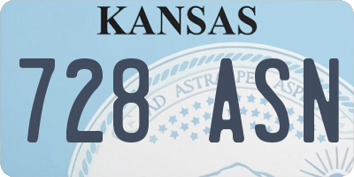 KS license plate 728ASN