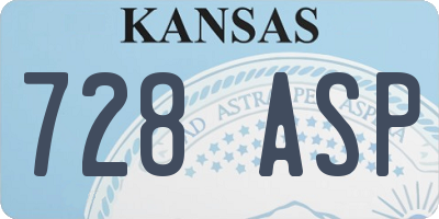 KS license plate 728ASP