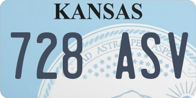 KS license plate 728ASV