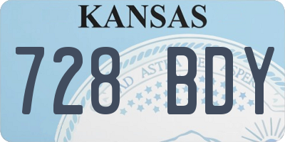 KS license plate 728BDY