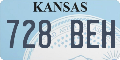 KS license plate 728BEH