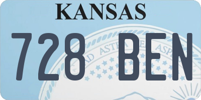 KS license plate 728BEN