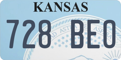 KS license plate 728BEO