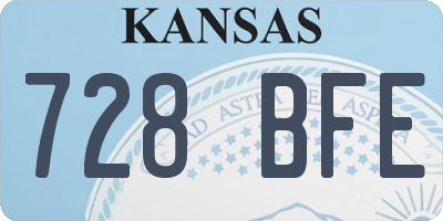 KS license plate 728BFE