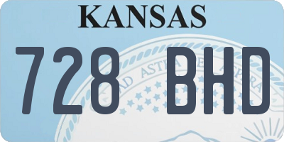 KS license plate 728BHD