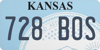 KS license plate 728BOS
