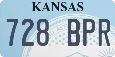 KS license plate 728BPR