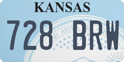 KS license plate 728BRW