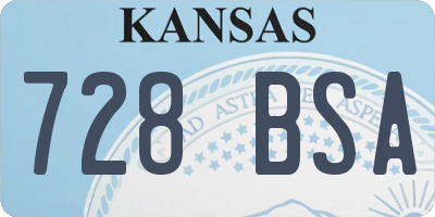 KS license plate 728BSA