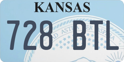 KS license plate 728BTL