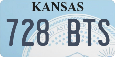 KS license plate 728BTS