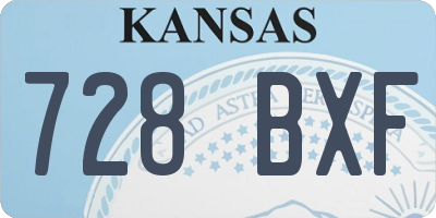 KS license plate 728BXF