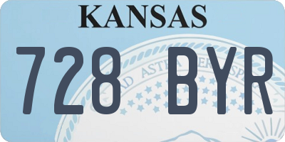 KS license plate 728BYR